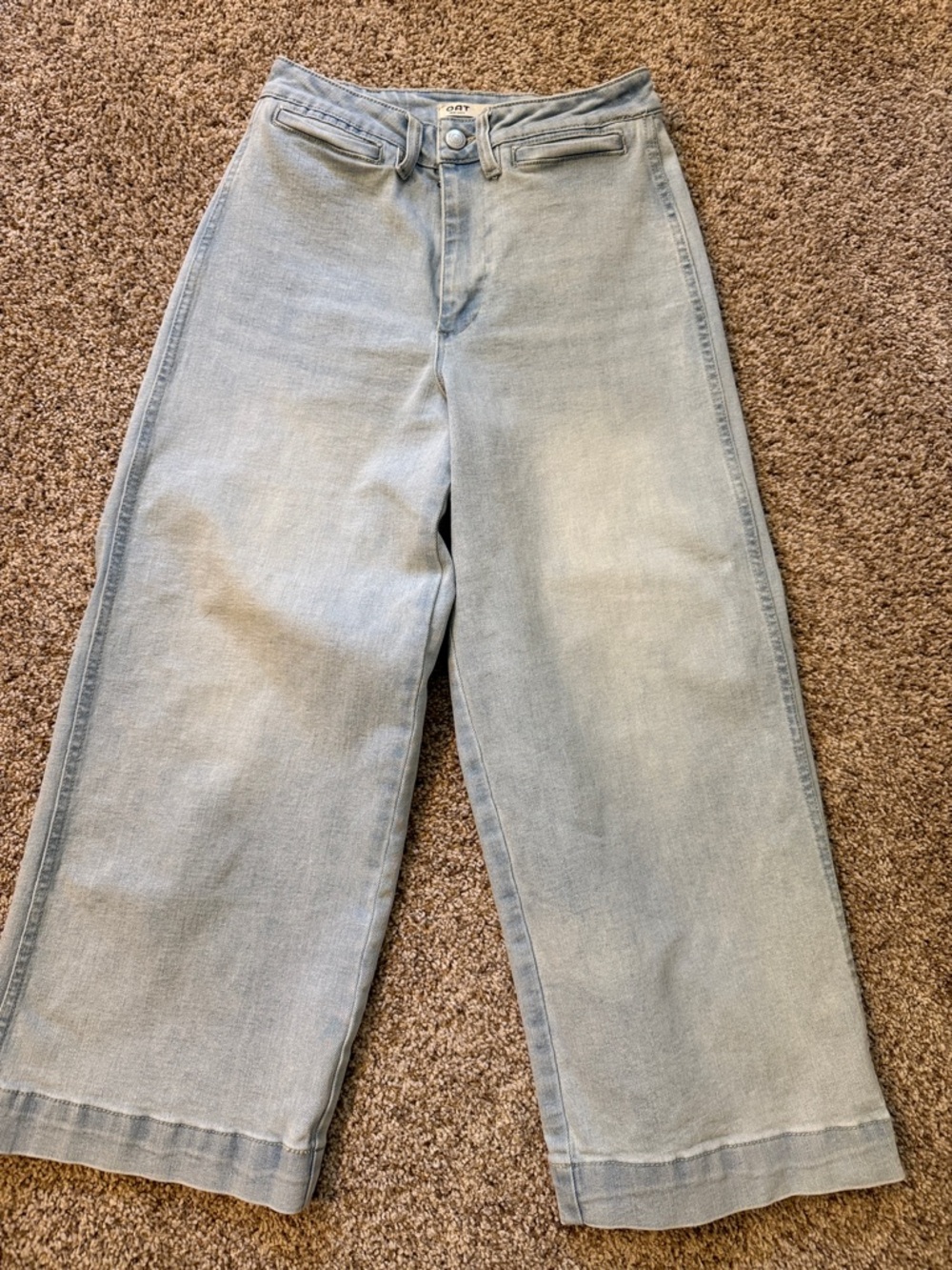 Oat New York Light Blue Wide-Leg Crop jeans